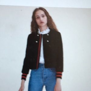 Tweed cropped bomber